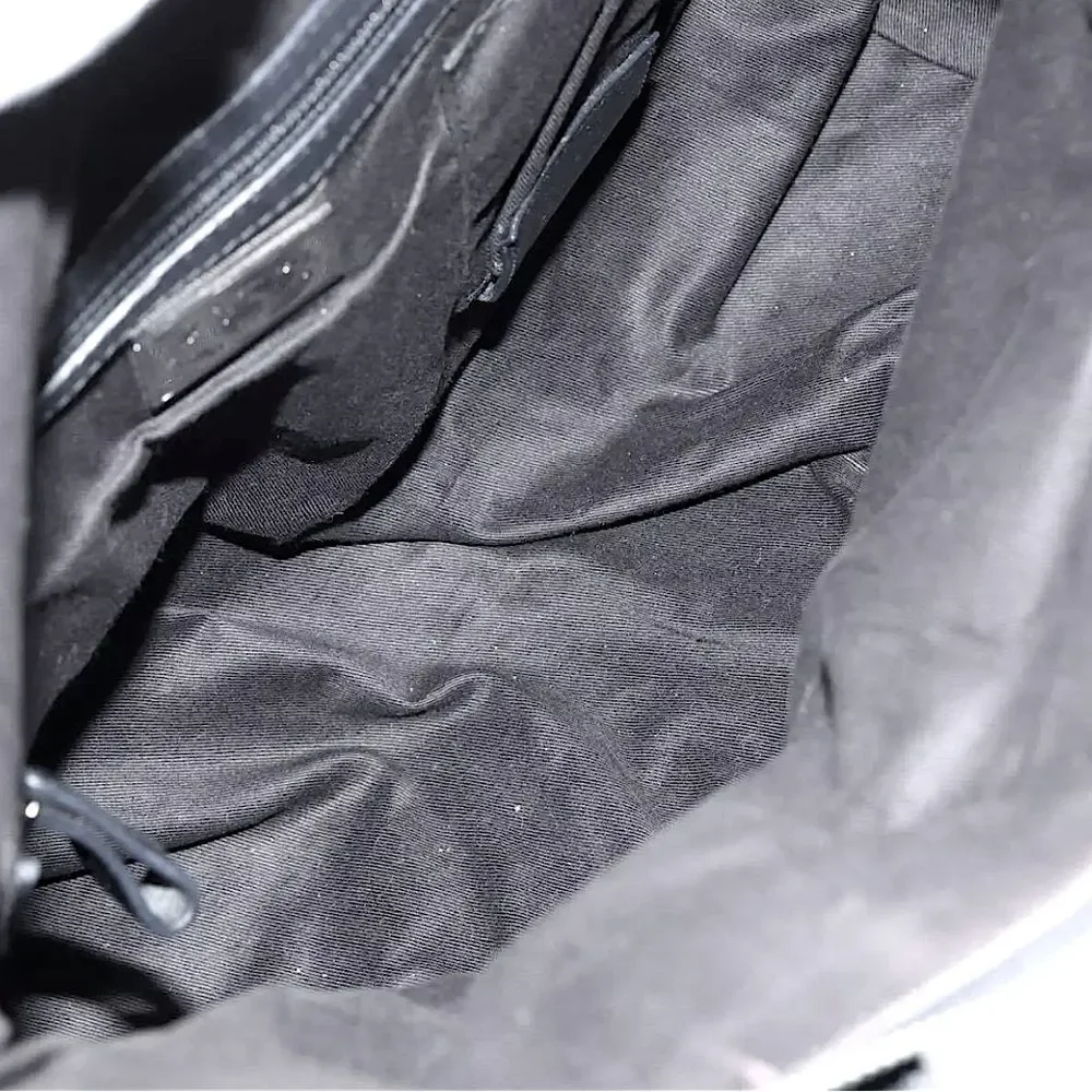 BALLY Black Leather Trainspotting Work Bag Black Striped Adjust Shoulder Strap